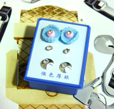 B2-3-4点钻新款耳钉三件套