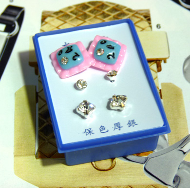 B2-3-4点钻新款耳钉三件套