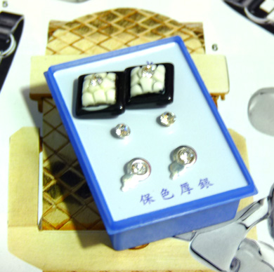 B2-3-4点钻新款耳钉三件套