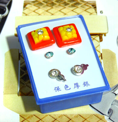 B2-3-4点钻新款耳钉三件套