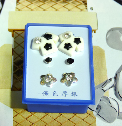 B2-3-4点钻新款耳钉三件套