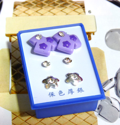 B2-3-4点钻新款耳钉三件套