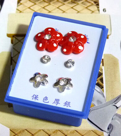 B2-3-4点钻新款耳钉三件套