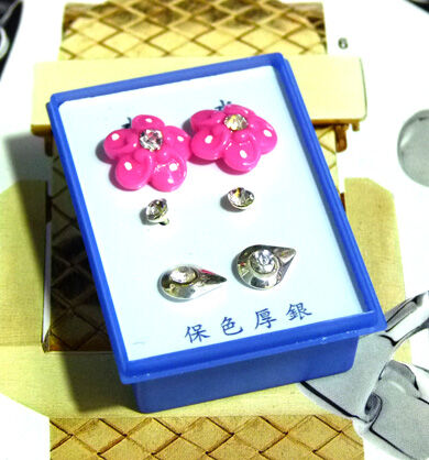 B2-3-4点钻新款耳钉三件套