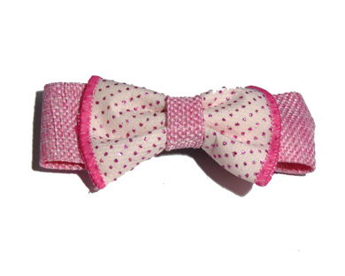 新款百搭时尚甜美可爱珍珠水钻雪纺蝴蝶结压夹边夹头饰C3-3-1