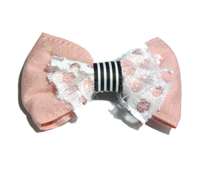 新款百搭时尚甜美可爱珍珠水钻雪纺蝴蝶结压夹边夹头饰C3-3-1