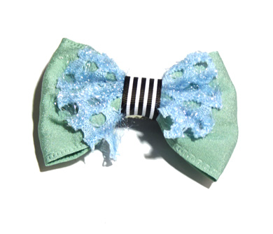 新款百搭时尚甜美可爱珍珠水钻雪纺蝴蝶结压夹边夹头饰C3-3-1