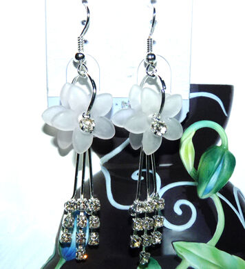 亚太流行亮钻彩花钻坠耳环