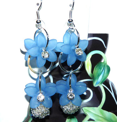 亚太流行亮钻彩花绣球耳环