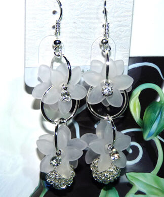 亚太流行亮钻彩花绣球耳环