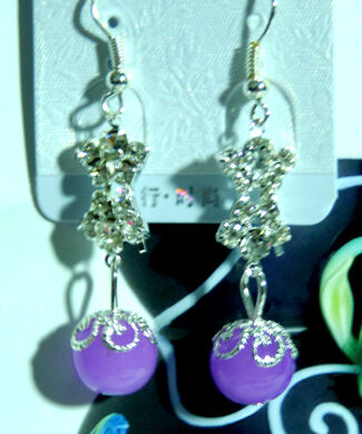 亚太流行亮钻烫金珍珠耳环