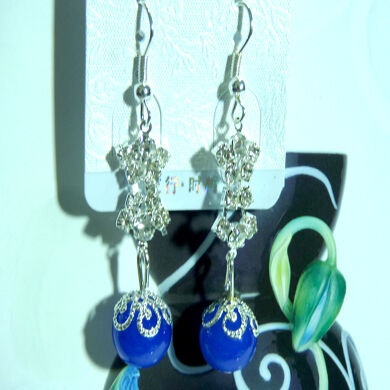 亚太流行亮钻烫金珍珠耳环