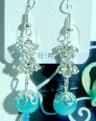 亚太流行亮钻烫金珍珠耳环