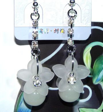 亚太流行花环亮钻珍珠耳环C4-3-1