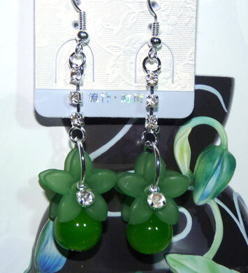 亚太流行花环亮钻珍珠耳环C4-3-1