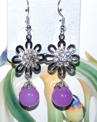 亚太流行花环亮钻烫金珍珠耳环