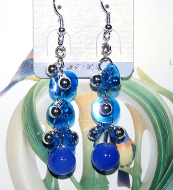 亚太流行亮钻彩片珍珠耳环C4-3-1