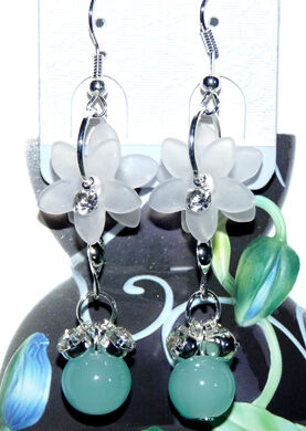 亚太流行亮钻花环珍珠耳环C4-3-1