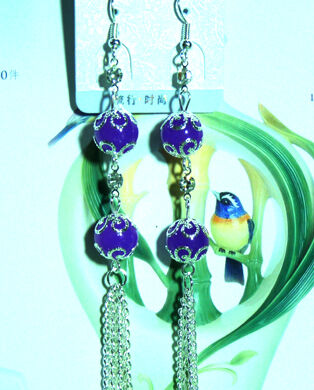 亚太流行亮钻吊坠仿古珍珠耳环C3-1-2