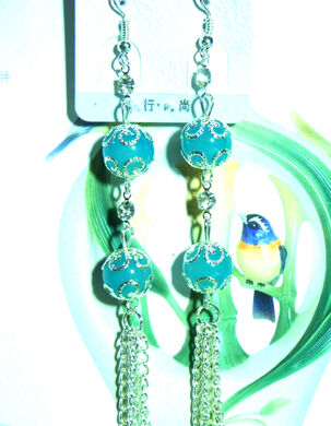 亚太流行亮钻吊坠仿古珍珠耳环C3-1-2