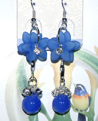 亚太流行亮钻花环吊坠珍珠耳环C4-3-1