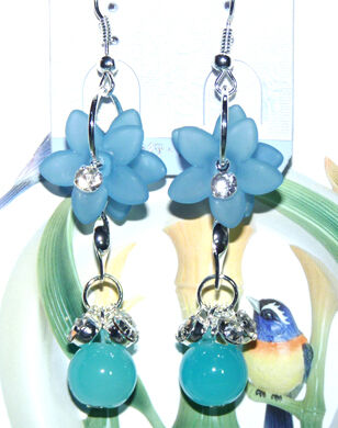 亚太流行亮钻花环吊坠珍珠耳环C4-3-1