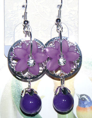 亚太流行亮钻太阳花珍珠吊坠耳环C3-1-2