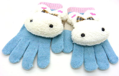 秋冬保暖加厚经典五指手套流行2013手工卡通可爱手套