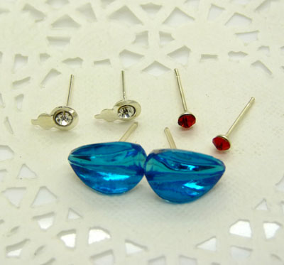 欧洲流行饰品 可爱水滴三件套耳饰