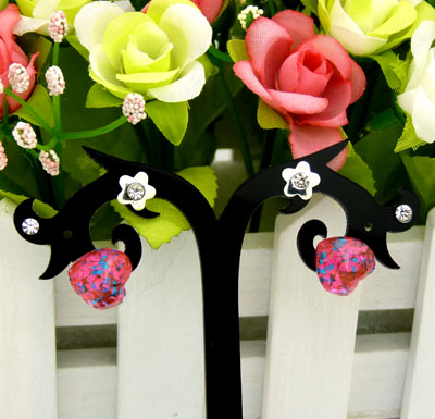 欧洲流行饰品 可爱水滴三件套耳饰