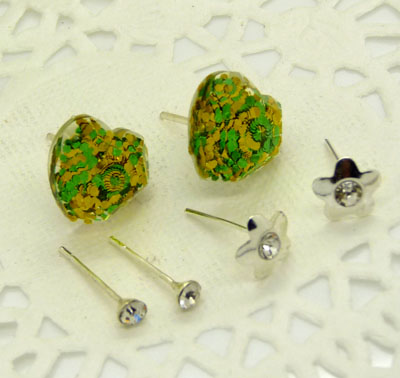 欧洲流行饰品 可爱水滴三件套耳饰