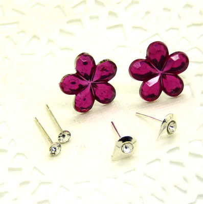 欧洲流行饰品 可爱水滴三件套耳饰C3-2-4