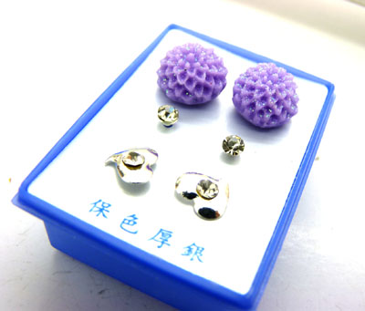 甜美时尚淑女气质镶钻三件套耳钉耳饰2013新款 耳钉三件套C3-2-4