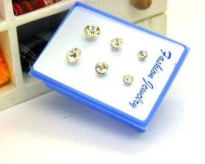 甜美时尚淑女气质镶钻三件套耳钉耳饰2013新款 镶钻 耳钉三件套C3-2-4