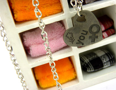 复古饰品批发 欧美潮流时尚夸张个性心形状项链 钛合金项链  合金项链B5-1-3