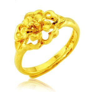 仿黄金戒指 各式花戒 可调节 婚庆戒15#