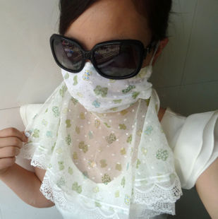 韩国夏季防UV旅行防晒口罩防尘户外超大护颈防紫外线口罩女-8