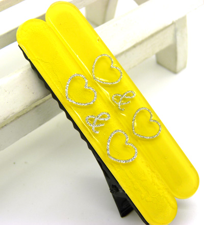 一字对夹 刘海夹边夹对夹彩色夹子果冻多色 水晶流沙可爱对夹