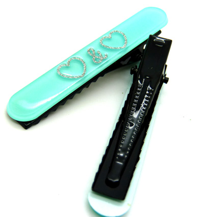 一字对夹 刘海夹边夹对夹彩色夹子果冻多色 水晶流沙可爱对夹