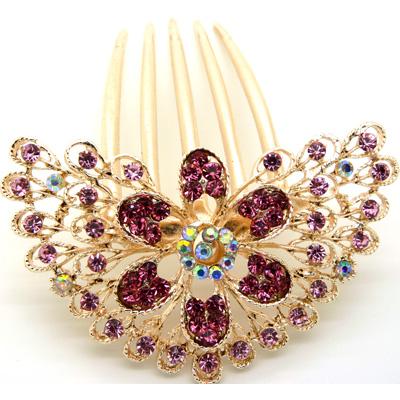 wwcp头发饰品饰水钻水晶5齿插梳盘发工具发梳插 