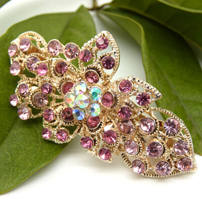 韩版 水钻合金蝴蝶结发夹顶夹发饰 时尚边夹发卡马尾夹横夹