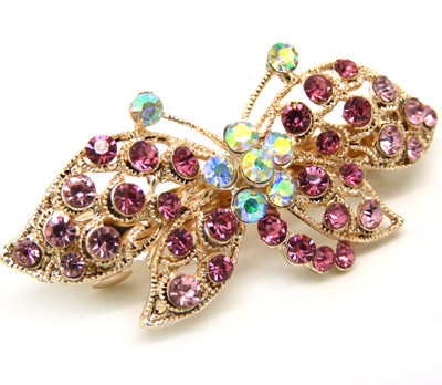 韩版 水钻合金蝴蝶结发夹顶夹发饰 时尚边夹发卡马尾夹横夹