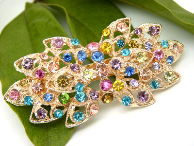 韩版 水钻合金蝴蝶结发夹顶夹发饰 时尚边夹发卡马尾夹横夹