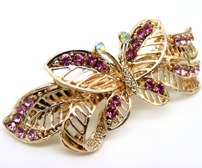 韩版 水钻合金蝴蝶结发夹顶夹发饰 时尚边夹发卡马尾夹横夹