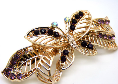 韩版 水钻合金蝴蝶结发夹顶夹发饰 时尚边夹发卡马尾夹横夹