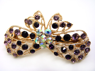 韩版 水钻合金蝴蝶结发夹顶夹发饰 时尚边夹发卡马尾夹横夹