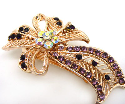 韩版 水钻合金蝴蝶结发夹顶夹发饰 时尚边夹发卡马尾夹横夹