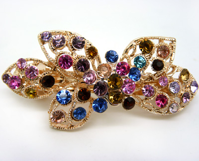 韩版 水钻合金蝴蝶结发夹顶夹发饰 时尚边夹发卡马尾夹横夹