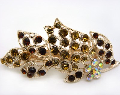 韩版 水钻合金蝴蝶结发夹顶夹发饰 时尚边夹发卡马尾夹横夹