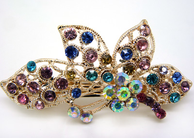 韩版 水钻合金蝴蝶结发夹顶夹发饰 时尚边夹发卡马尾夹横夹